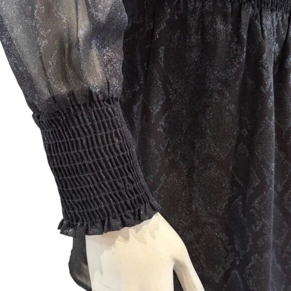 VERONICA M | Metallic Python Print Blouson Mini Dress (Size S) - Picture 4 of 7